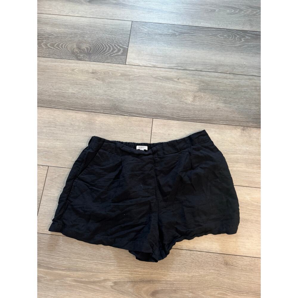 loft black linen blend shorts extra large